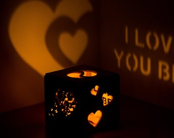 Gift for Her Gift for Him Heart Candle Holder Rustic Home Decore Wedding Decor Rustic Wood Housewarming Gift Vintage Candle Holder