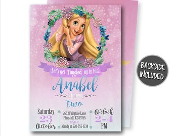 Tangled Birthday Invitation, Rapunzel Invitation, Rapunzel Party, Tangled Personalized, Princess Printables, Tangled Invitations, Invites