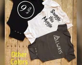 Harry Potter baby-Harry Potter onesie-always onesie-babyshower gift-birthday gift-snuggle this muggle onesie-baby onesie-baby bodysuit