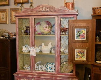 Painted Shabby Chic China Cabinet
