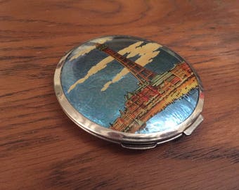 Vintage Blackpool Tower compact with mirror