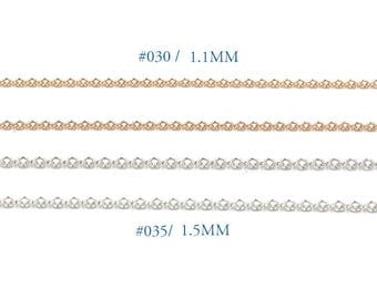 Gold Necklace Chain.14K/18K Solid Gold Rolo Chain.#035/1.5mm Chain for Pendant.Necklace Chain.Lobster Clasp Solid gold Plain Rolo Chain