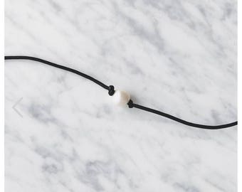 Single Pearl Necklace, Pearl Choker, Leather Pearl Choker, Boho Choker, Choker Necklace, Choker, Pearl Necklace