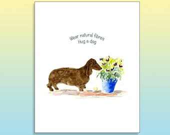 Dachshund print, Sausage dog picture, Dog lovers gift, Dog print, Original watercolour print, Dachshund gift, Dog Wall art.