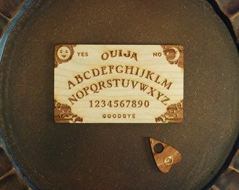Mini Engraved Laser Cut Wooden Ouija Board