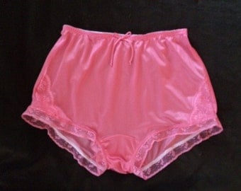 Hot coral pink vintage style hand made panties.