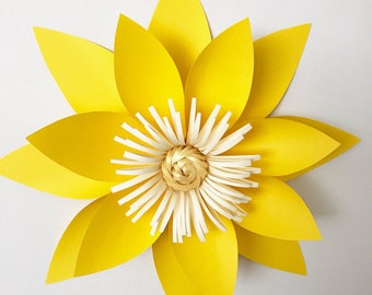 SVG Paper Flower Template with Base, DIGITAL Version - Original Design by Annie Rose - Cricut and Silhouette Ready
