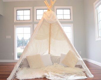 TEEPEE ADULT; adult teepee; adult tepee; boho tent; wedding teepee; wedding backdrop; boho teepee; boho tepee; 8 ft teepee; Olivia