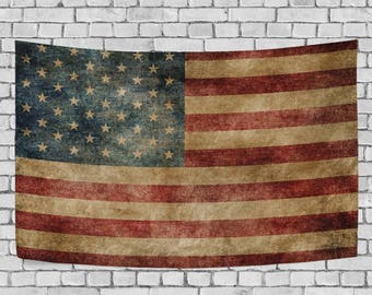 Vintage American Flag Wall Art flag wall art | etsy Vintage American Flag Wall Art flag wall art | etsy