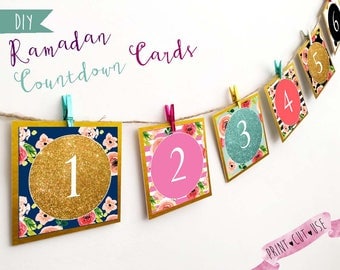 Ramadan countdown, Ramadan advent calendar, Printable Ramadan decorations, Ramadan 30 days, Ramadan decorations, Ramadan printable calendar