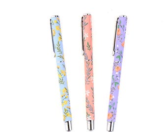 Floral Fountain Pens, Kawaii Stationery, Stationery Supplies, Fine Fountain Pen, planner Pens , Gift Pens