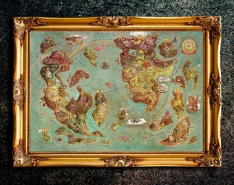 The Legend of Zelda, Kingdom of Hyrule Map, Legend of Zelda Map, The Legend of Zelda Art, The Legend of Zelda Poster, Legend of Zelda Print