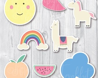 Cute Clipart, girly clipart, cute pngs, rainbow clip art, unicorn clip art, llama clip art, sweet graphics, sweet clip art, baby shower pngs