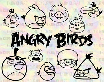 Angry Birds Svg, Angry Birds Clipart, Svg Files For Silhouette, Svg Downloads, Svg Decals, Cutting Dies, Png Files, Dxf Files