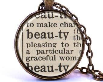 Beauty Dictionary Pendant Necklace