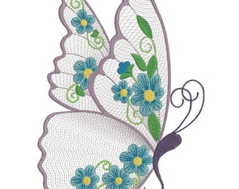 Floral Butterfly - Machine Embroidery Design