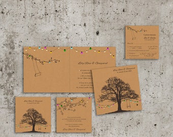 Tree wedding invitations