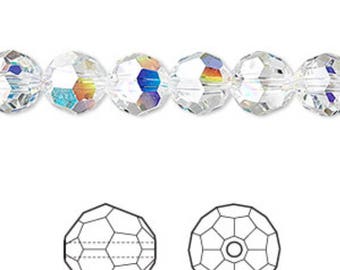 Pack of 10 ~ Genuine Swarovski Crystal 8mm Round 5000 Aurore Boreale