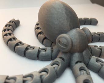 3D Printed Octopus with Articulated Tentacles - Desk Toy, Stress Reliever, Fidget Toy