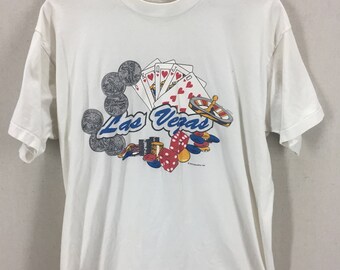 Vintage 90s Las Vegas Shirt~Screen Stars~USA Made~Size Large