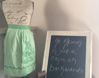 Adorable Green Stitched Apron