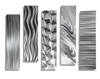 Metal Abstract Wall Art sale large multi panel metal wall art in all silver Metal Abstract Wall Art sale large multi panel metal wall art in all silver