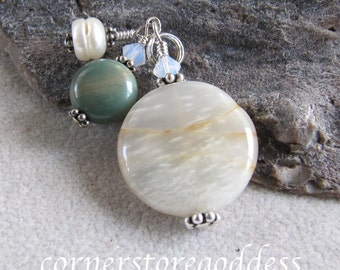 Earth Water Sky Charm Zipper Pull by Cornerstoregoddess