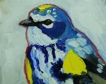 Bird painting 272 6x6 inch portrait original oil painting by Roz