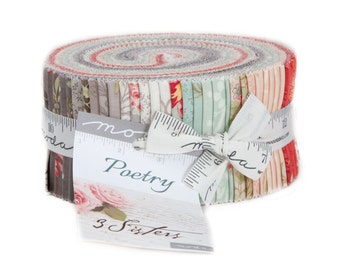 Poetry Jelly Roll Fabric - Moda Jelly Roll - 3 Sisters Fabric - Moda Fabric Romantic Floral Quilt Fabric Collection 2.5 inch fabric strips