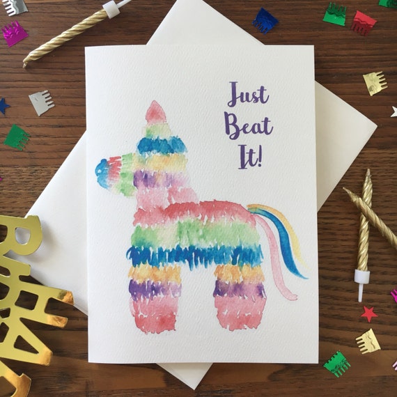 Piñata Card. Piñata Birthday Card. Piñata Pun Card. Colorful