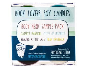 BOOK NERD - Tea Light Sample Pack - Book Lovers' Scented Soy Candles