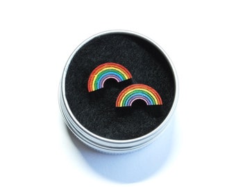 Rainbow Earrings, Rainbow Jewellery, Rainbow Gifts, Rainbow Stud Earrings, Gifts For Her, Colourful Earrings