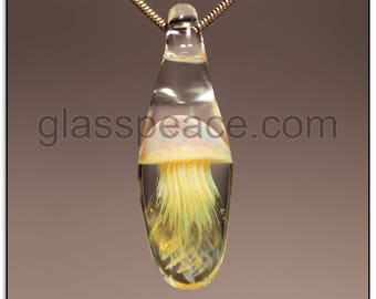 Glass Jellyfish Pendant - boro lampwork focal - Glass Peace glass jewelry