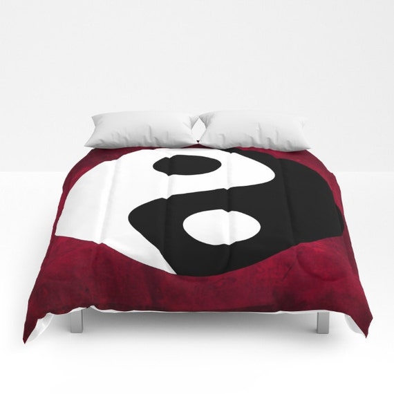 Yin und yang tröster rote dekorative bettwäsche zen dekor