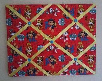 Paw Patrol Fabric Memory Board/Bulletin Board/Paw Patrol Bedroom/Kids Room/Boys Room/Paw Patrol decor