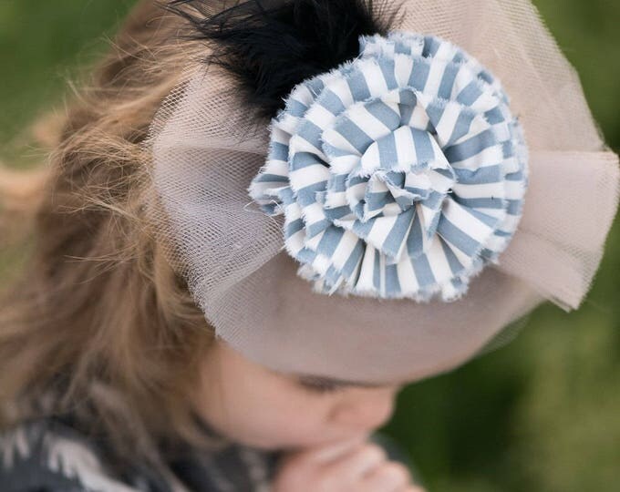 Elegant Grey Dress for Girls - Toddler Clothes - Feather Print - Kimono Dresses - Tea Party Birthday - Photo Shoot - Handmade - 2T to 14 yrs