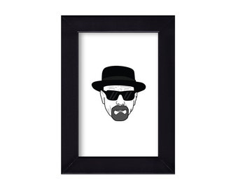 4 x 6 Framed Heisenberg / Walter White / Breaking Bad Portrait