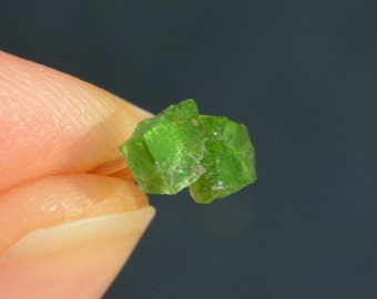 Chrome Diopside Rough Crystal Earrings