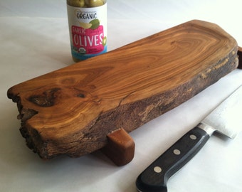 Raised DISHED Natural live edged APRICOT Serving Board/Sushi/Cutting Board