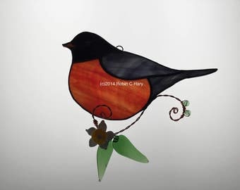 Robin Stained Glass Sun Catcher
