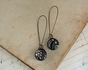 Black Lace Boho Earrings Stained Glass Jewelry