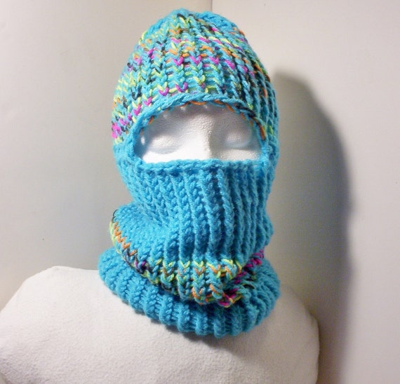 knitted turquoise balaclava ski tactical ninja mask by constersue