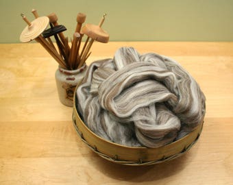 Shetland Wool Top - Humbug - Undyed Roving for Spinning or Felting (4 lbs)