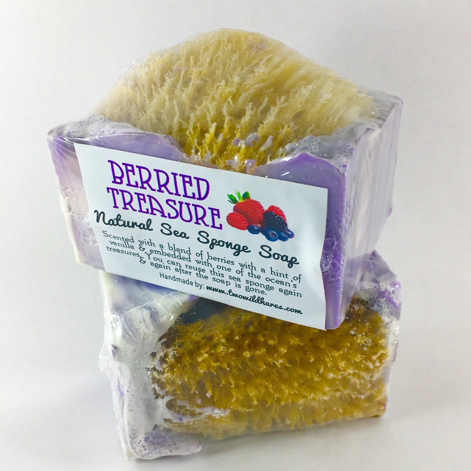 BERRIED TREASURE, Natural Sea Sponge Soap, 4oz