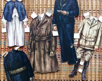 Lot of Vintage Paper Dolls--Men's Wardrobe