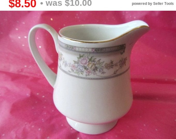Manchester CHINA Creamer Rose Design with Silver Trim Pattern 4145, China Creamer, Syrup Pitcher, Gravy Pitcher, Small Floral Vase Pitcher