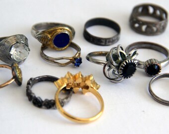 Mixed Lot of Cocktail Rings for Crafts