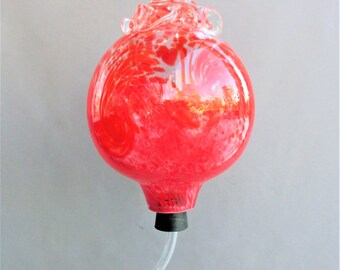 Hand Blown Art Glass Hummingbird Feeder