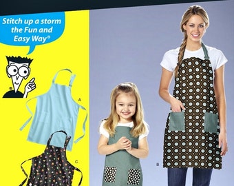 Mommy & Me Apron Pattern, Adult and Child Apron Pattern, Easy Apron Pattern, Simplicity Sewing Pattern 2824