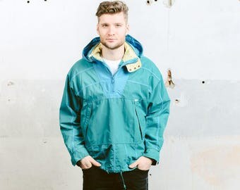 Vaude Parka Jacket . Mens 90s Vintage Windbreaker Blue Bomber Jacket Sportswear Ski Jacket Outerwear Shell Jacket . size Medium M